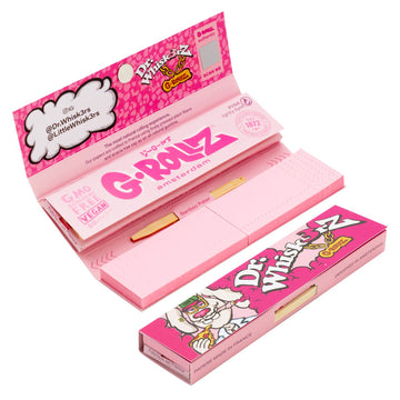G-Rollz | "Dr. Whiskerz" Lightly Dyed Pink - 50 KS Slim Papers + Tips