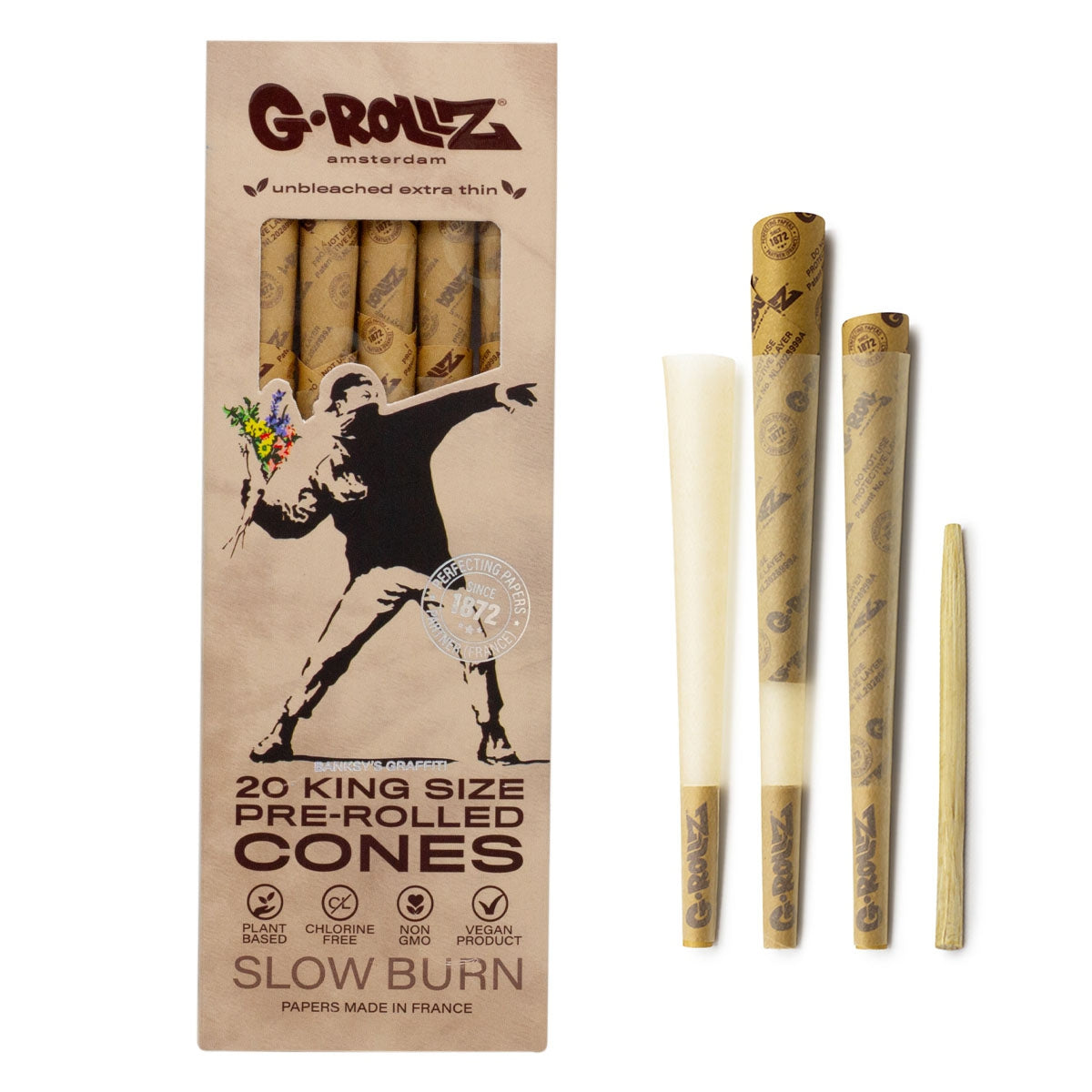 G-Rollz | Banksy Graffiti "Flower Thrower" Unbleached