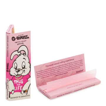 G-Rollz | Banksy's Graffiti 'Thug 4 Life' 1 Lightly dyed pink - 50 '11⁄4' Papers