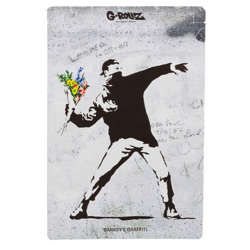 G-Rollz | Chivato antiolores hermético. 'Banksy's Graffiti 'Flower Thrower'200x300mm.