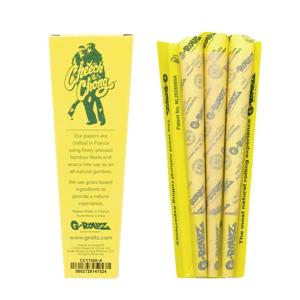 G-Rollz | Cheech & ChongTM - Bamboo Unbleached - 3 KS Cones In Each Pack