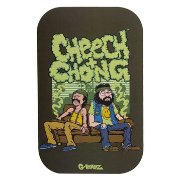 G-Rollz | Cheech & ChongTM 'In da Chair' TAPA MAGNÉTICA for Medium Tray 27.5x17.5 cm