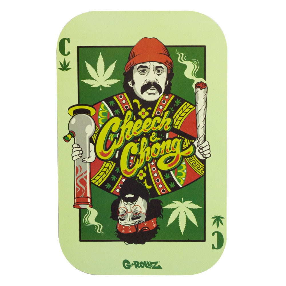 G-Rollz | Cheech & ChongTM 'Playing Cards' TAPA MAGNÉTICA for Medium Tray 27.5x17.5 cm