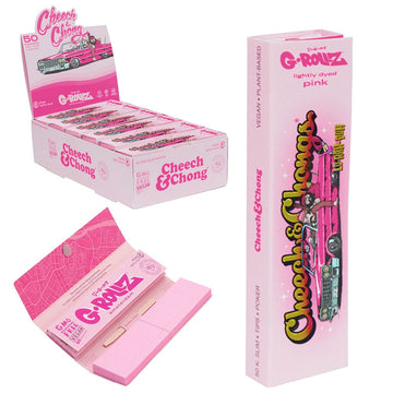 G-Rollz | Cheech & ChongTM 'Tour Bus' Pink - 50 '11⁄4' Papers + Tips & Tray