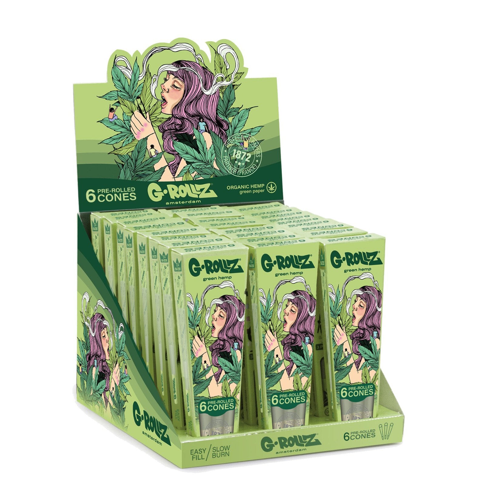 G-Rollz | Collector "Colossal Dream" Organic Green Hemp - 6 '11⁄4' Cones (24 Packs Display)